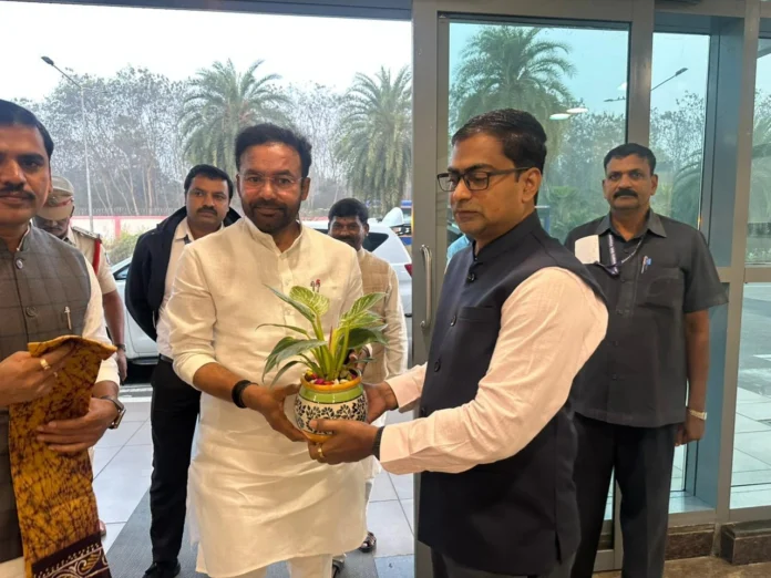 Union Minister G. Kishan Reddy has arrived in Vijayawada.